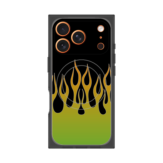 Premium Square Case with MagSafe［ Flame - Green ］