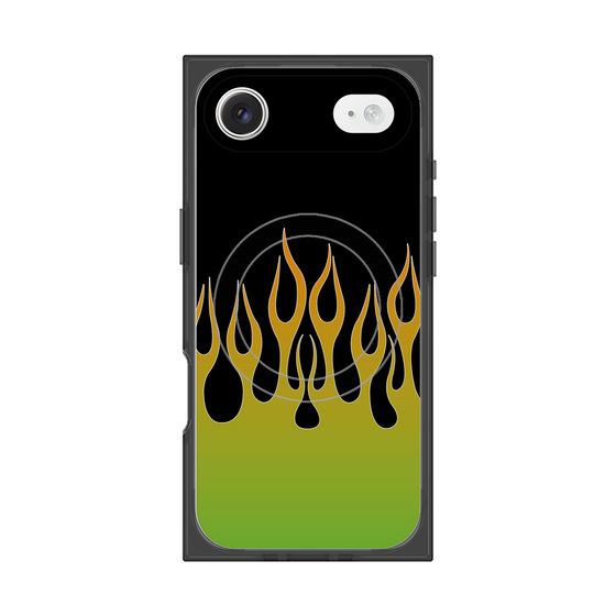 Premium Square Case with MagSafe［ Flame - Green ］