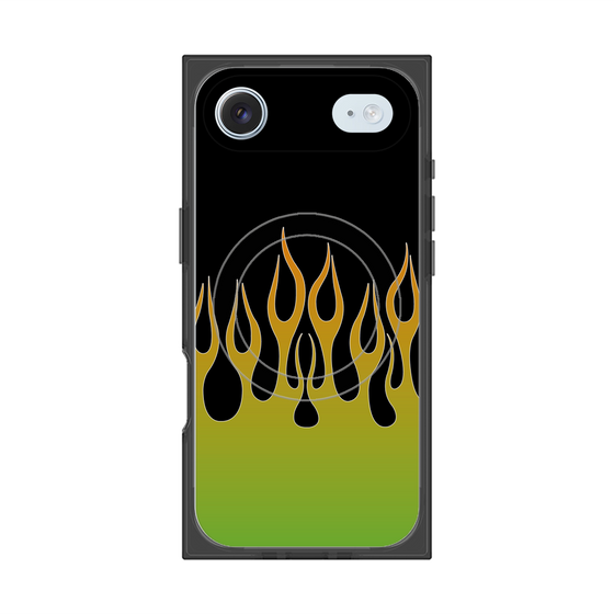 Premium Square Case with MagSafe［ Flame - Green ］