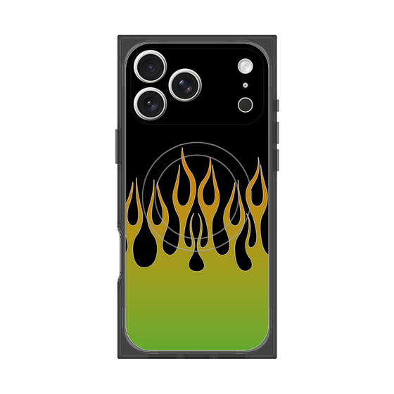 Premium Square Case with MagSafe［ Flame - Green ］