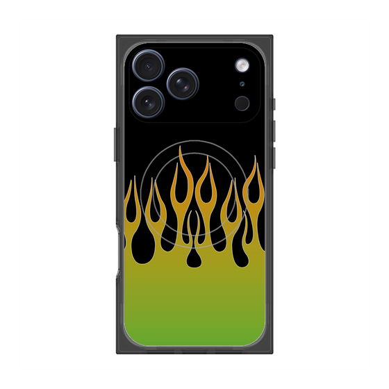 Premium Square Case with MagSafe［ Flame - Green ］