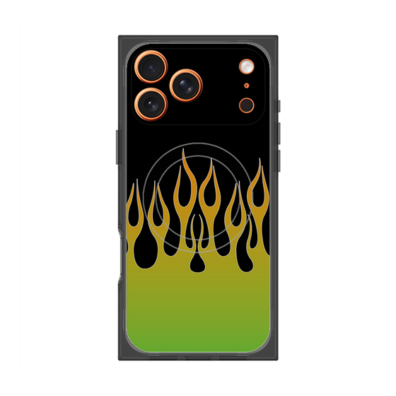 Premium Square Case with MagSafe［ Flame - Green ］