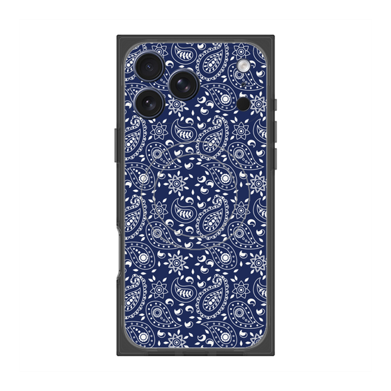 Premium Square Case with MagSafe［ Paisley - Blue ］