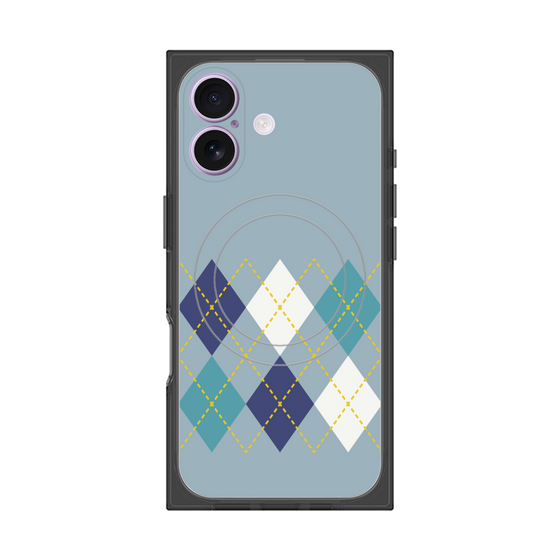 Premium Square Case with MagSafe［ Nordic Argyle - Blue ］