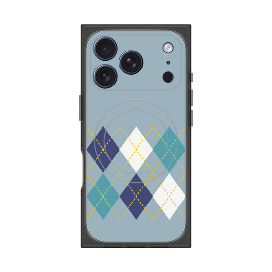 Premium Square Case with MagSafe［ Nordic Argyle - Blue ］
