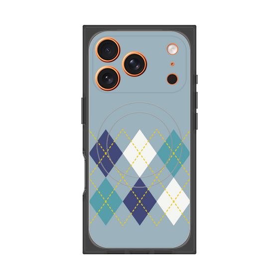 Premium Square Case with MagSafe［ Nordic Argyle - Blue ］