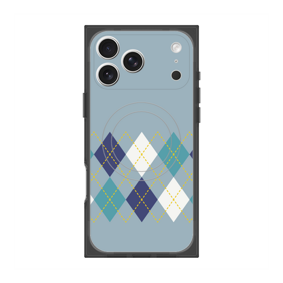 Premium Square Case with MagSafe［ Nordic Argyle - Blue ］