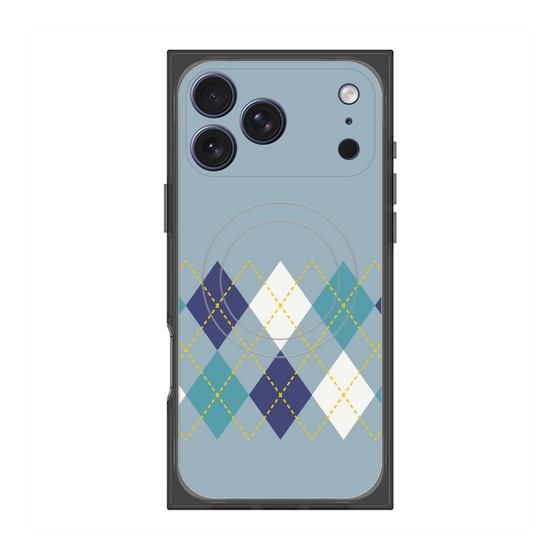 Premium Square Case with MagSafe［ Nordic Argyle - Blue ］