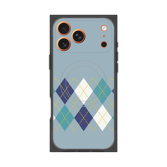 Premium Square Case with MagSafe［ Nordic Argyle - Blue ］