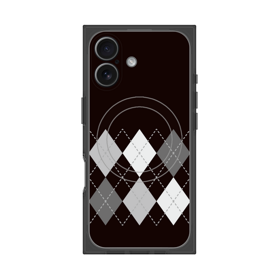 Premium Square Case with MagSafe［ Nordic Argyle - Black ］