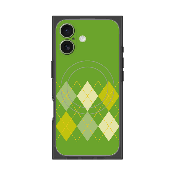 Premium Square Case with MagSafe［ Nordic Argyle - Green ］