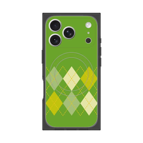Premium Square Case with MagSafe［ Nordic Argyle - Green ］