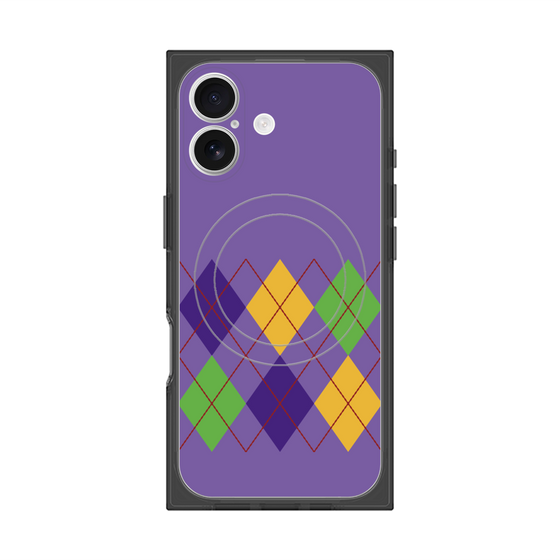 Premium Square Case with MagSafe［ Nordic Argyle - Purple ］