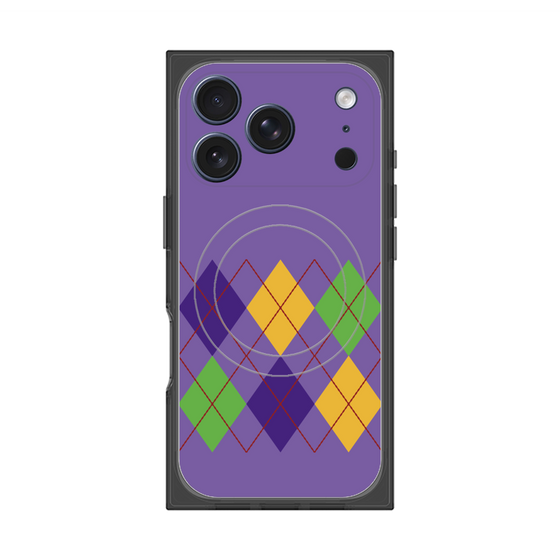 Premium Square Case with MagSafe［ Nordic Argyle - Purple ］