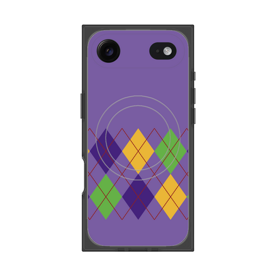 Premium Square Case with MagSafe［ Nordic Argyle - Purple ］