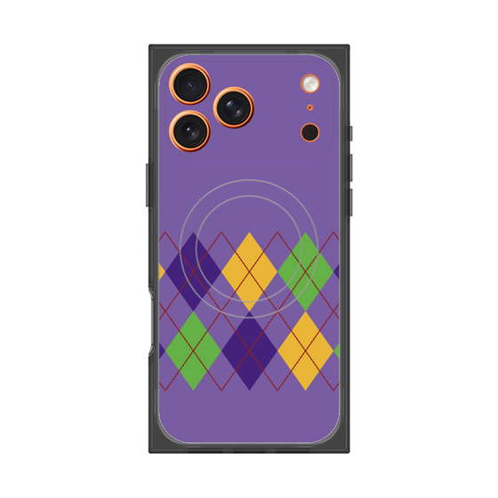 Premium Square Case with MagSafe［ Nordic Argyle - Purple ］