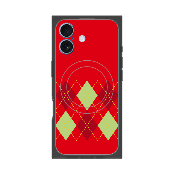 Premium Square Case with MagSafe［ Nordic Argyle - Red ］