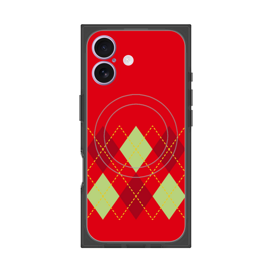 Premium Square Case with MagSafe［ Nordic Argyle - Red ］