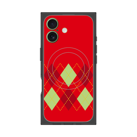 Premium Square Case with MagSafe［ Nordic Argyle - Red ］