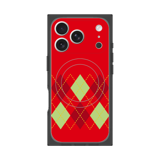 Premium Square Case with MagSafe［ Nordic Argyle - Red ］