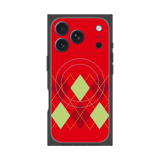 Premium Square Case with MagSafe［ Nordic Argyle - Red ］