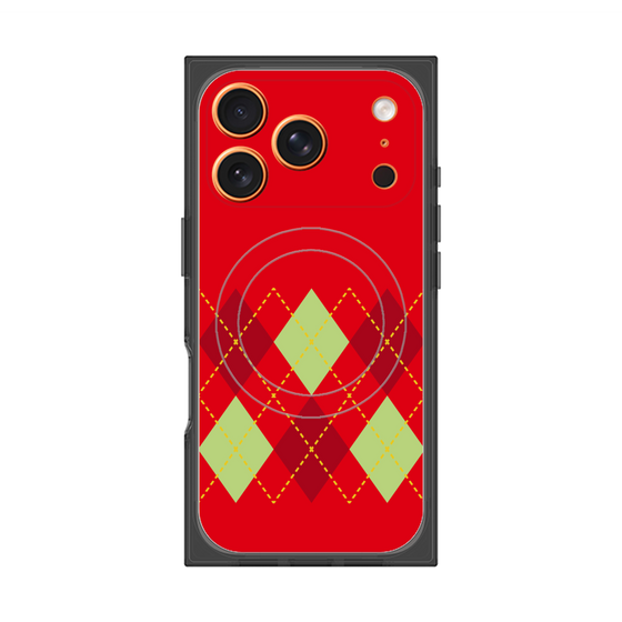 Premium Square Case with MagSafe［ Nordic Argyle - Red ］