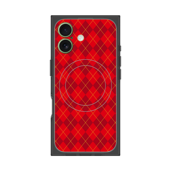 Premium Square Case with MagSafe［ Argyle - Red ］