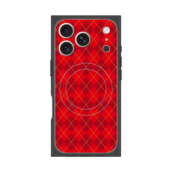 Premium Square Case with MagSafe［ Argyle - Red ］