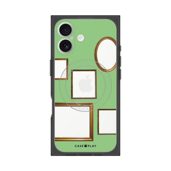 Premium Square Case with MagSafe［ Photo Frames - Light Green ］