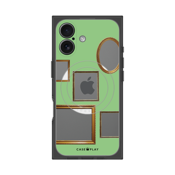 Premium Square Case with MagSafe［ Photo Frames - Light Green ］