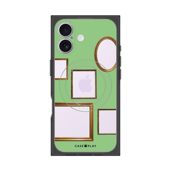 Premium Square Case with MagSafe［ Photo Frames - Light Green ］