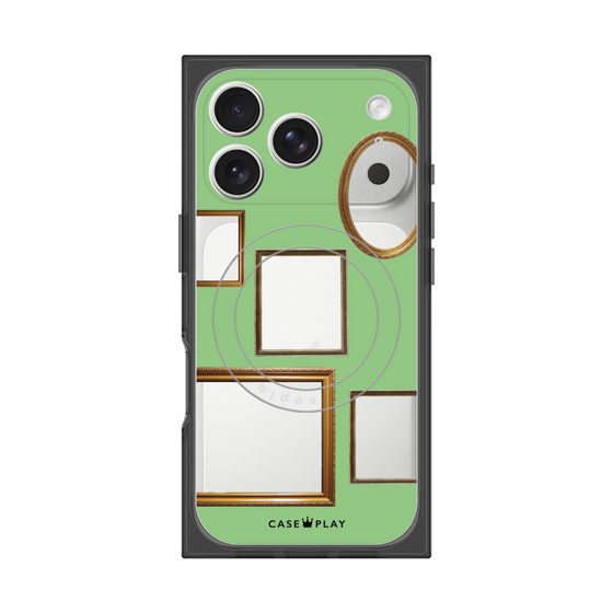Premium Square Case with MagSafe［ Photo Frames - Light Green ］