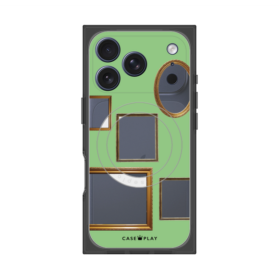 Premium Square Case with MagSafe［ Photo Frames - Light Green ］