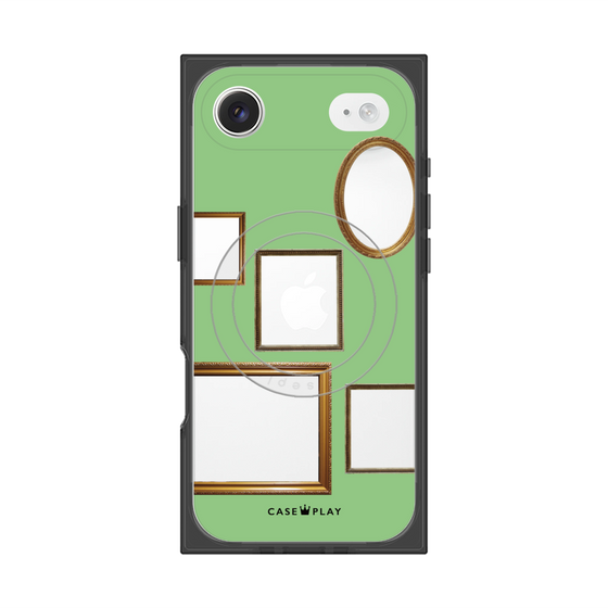 Premium Square Case with MagSafe［ Photo Frames - Light Green ］