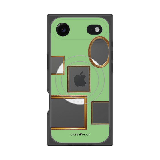Premium Square Case with MagSafe［ Photo Frames - Light Green ］