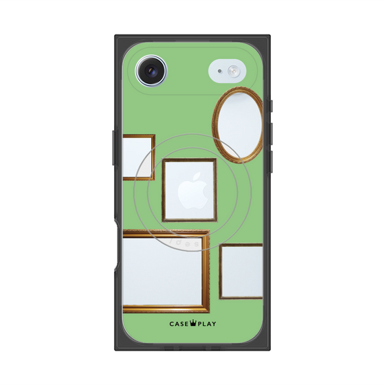 Premium Square Case with MagSafe［ Photo Frames - Light Green ］