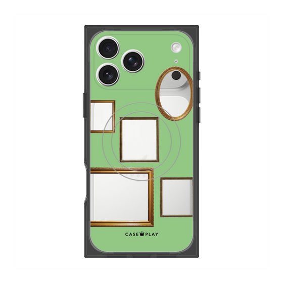 Premium Square Case with MagSafe［ Photo Frames - Light Green ］