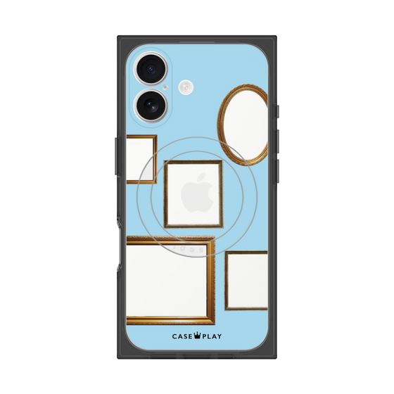 Premium Square Case with MagSafe［ Photo Frames - Light Blue ］