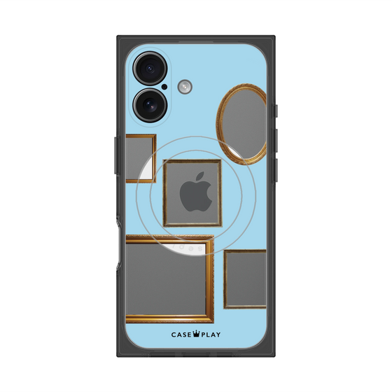 Premium Square Case with MagSafe［ Photo Frames - Light Blue ］