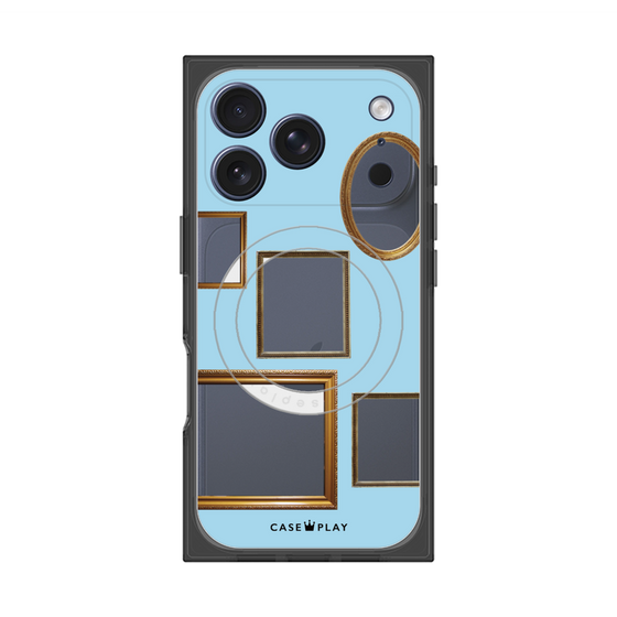 Premium Square Case with MagSafe［ Photo Frames - Light Blue ］