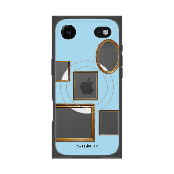 Premium Square Case with MagSafe［ Photo Frames - Light Blue ］
