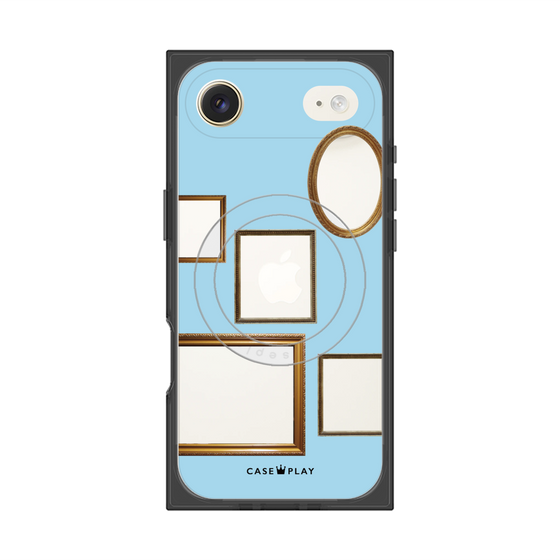 Premium Square Case with MagSafe［ Photo Frames - Light Blue ］