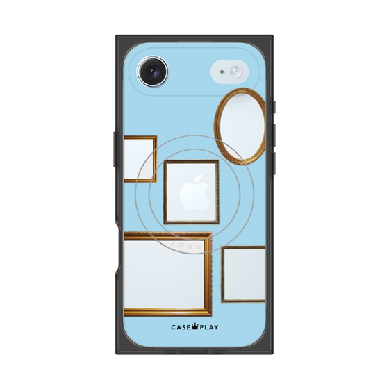 Premium Square Case with MagSafe［ Photo Frames - Light Blue ］