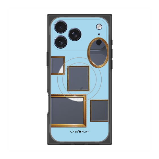 Premium Square Case with MagSafe［ Photo Frames - Light Blue ］