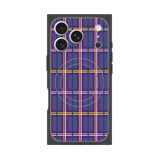 Premium Square Case with MagSafe［ Tartan Check - Purple ］