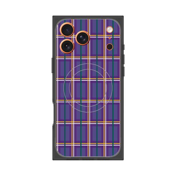 Premium Square Case with MagSafe［ Tartan Check - Purple ］