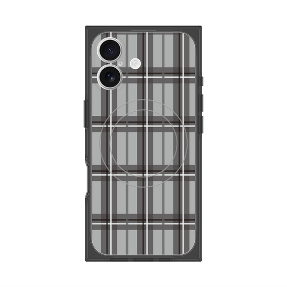 Premium Square Case with MagSafe［ Tartan Check - Gray ］