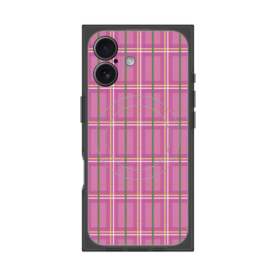 Premium Square Case with MagSafe［ Tartan Check - Pink ］