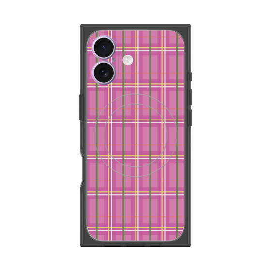 Premium Square Case with MagSafe［ Tartan Check - Pink ］