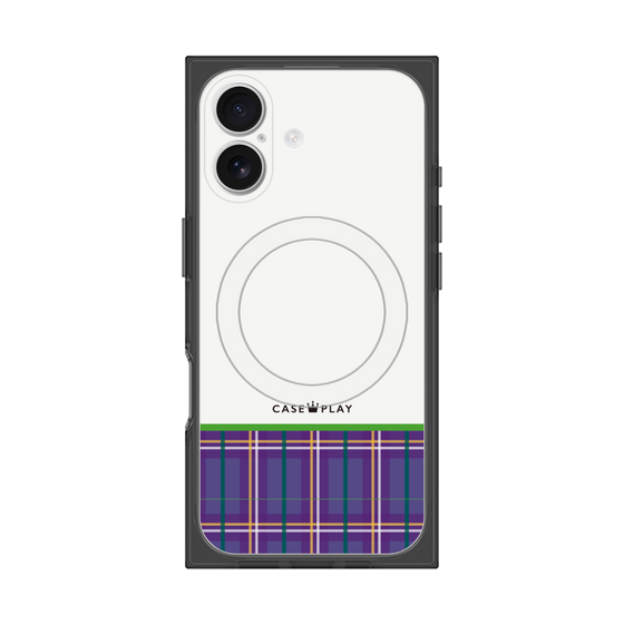 Premium Square Case with MagSafe［ CASEPLAY Tartan Check - Purple ］